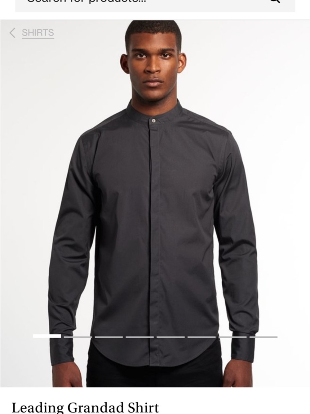 Superdry Leading Grandad Shirt in Charcoal